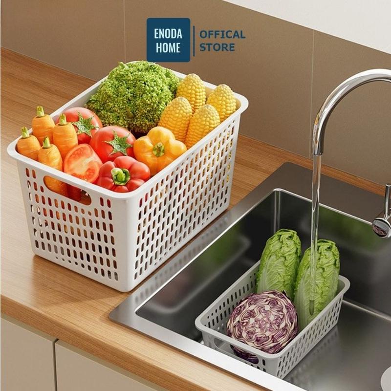 Khay Nhựa Chữ Nhật Enoda Home Nhiều Kích Cỡ, Rổ Đựng Đồ Đa Năng, Giỏ Nhựa PP…