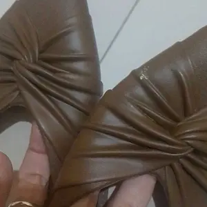 Sandal Sepatu Wanita Slip On Kasual Setengah Motif Pita Simpul Kerut Bustong Flat Korea Fashion Style Import Kekinian Jelly Shoes Sendal SPT-71 CYS