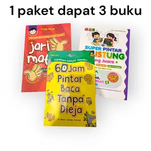 PROMO !!! DAPAT 3 BUKU CALISTUNG & JARI MATIKA & 60 JAM REDY STOK