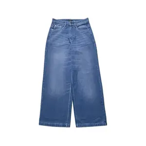 (UNISEX) BAGGY WIDELEG PANTS DENIM FORST BLUE - REDFACE WORLD