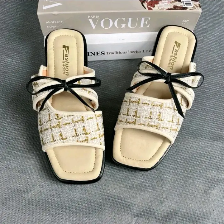 Sandal wanita platfom trendy Kasual dan nyaman sendal model pita 2