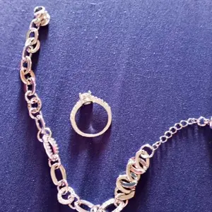 GELANG RANTAI NORI PERMATA FREE CINCIN TITANIUM  Putih SILVER PERHIASAN WANITA ANTI KARAT DAN LUNTUR ELEGAN