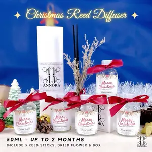 REED DIFFUSER NATAL AROMATERAPI BY FEU DE ANNORA | GIFT BOX REED DIFFUSER - HAMPERS NATAL - HAMPERS CHRISTMAS - KADO NATAL - REED DIFFUSER NATAL - HAMPERS WEDDING HAMPERS