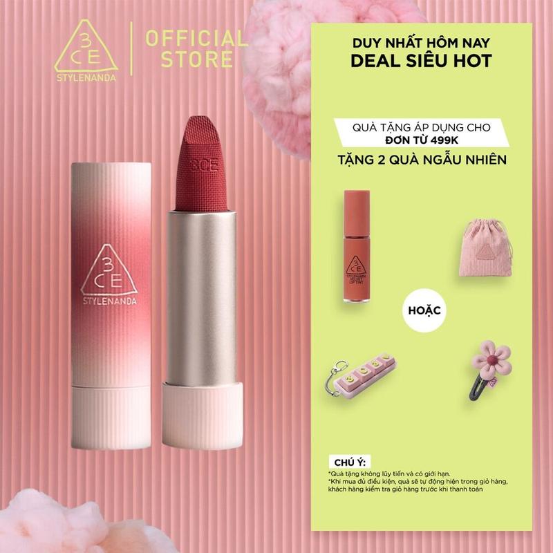 Son len mịn lì nịnh Môi 3CE Cashmerehug Lipstick