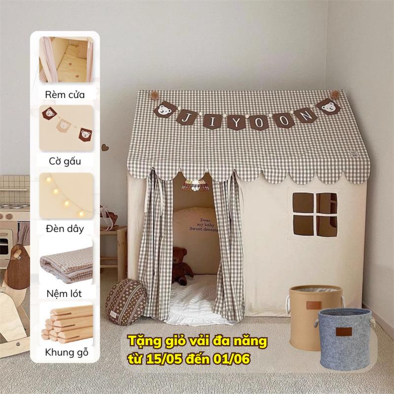 Lều nhà cho bé, lều vải kaki phong cách hàn quốc cao cấp