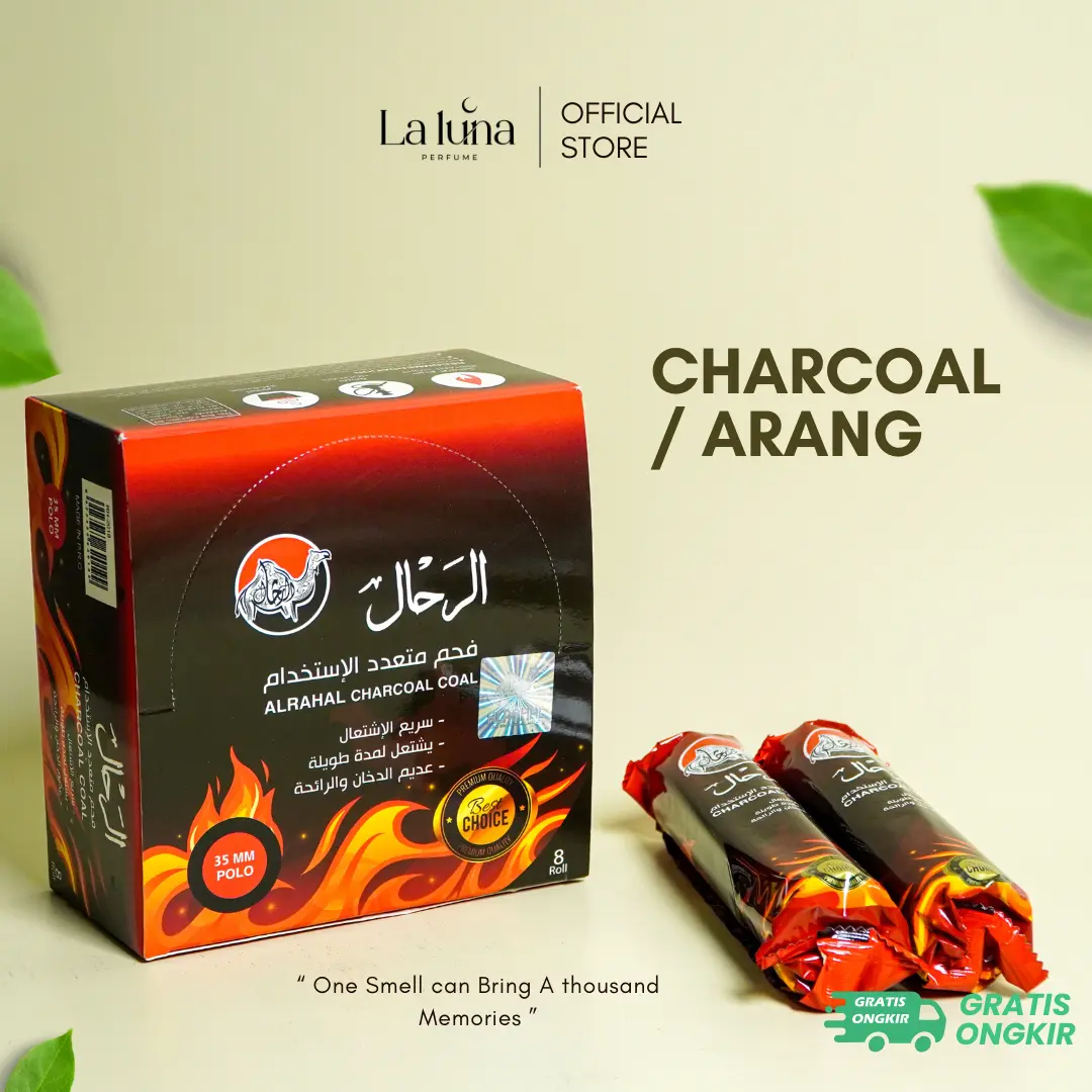 Charcoal/Arang Bukhur Buhur Dupa 1 Box Isi 8 Roll Tahan Lama