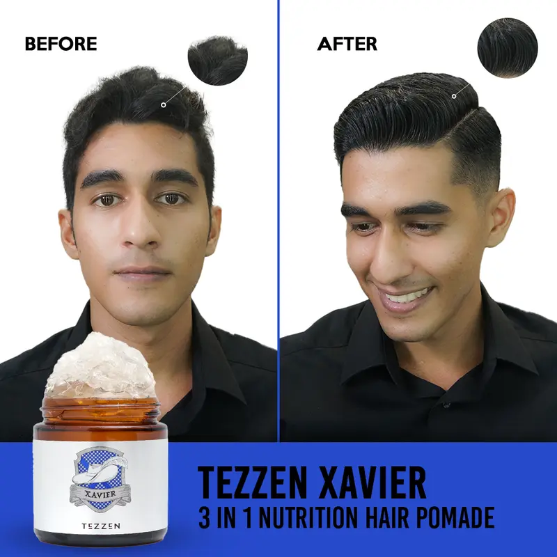 Tezzen Xavier Water Based Pomade - 3 in 1 Nutrition Hair Pomade - with Aloe Vera, Ginseng & Green Tea 5