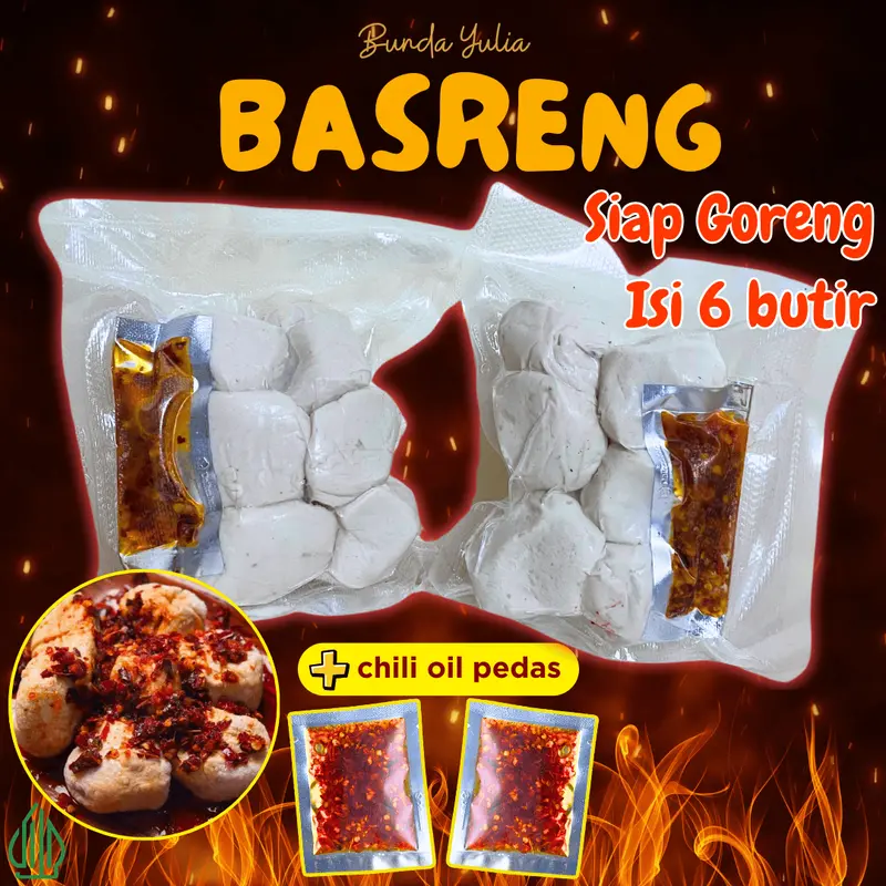 Basreng mentah chili oil viral isi 6 Butir gratis bumbu Bakso Goreng Basreng Viral Lezat Pedas mantap 0