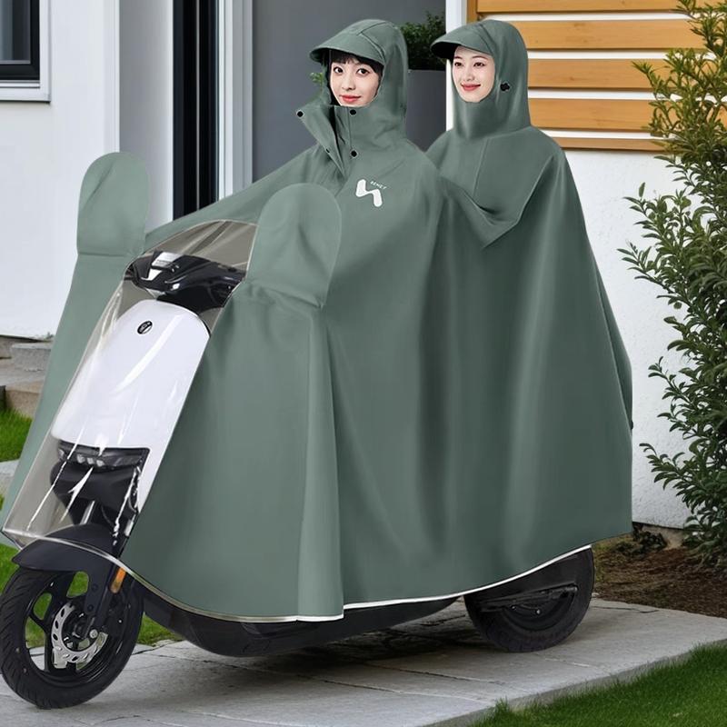 Áo mưa đi xe máy bộ người lớn trùm toàn thân pvc trong suốt cao cấp nam măng tô nữ 1 người Cao Su ếch xanh có thể tái sử dụng