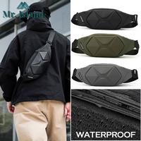 Gambar Mr. Island Tas Pinggang Pria tahan air tas selempang ringan Shoulder Bag anti curi waist bag - Abu-abu dari mr.island store Kab. Tangerang 1 Tokopedia