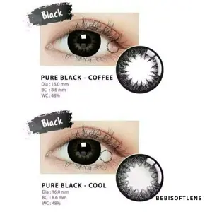 (Bisa COD) Softlens BERBIE PURE BLACK 16MM Softlens Hitam Minus , Softlens Normal , Softlens Hitam Pekat , Softlens Gede LIVING COLOR / BB Coffee Contact Lens