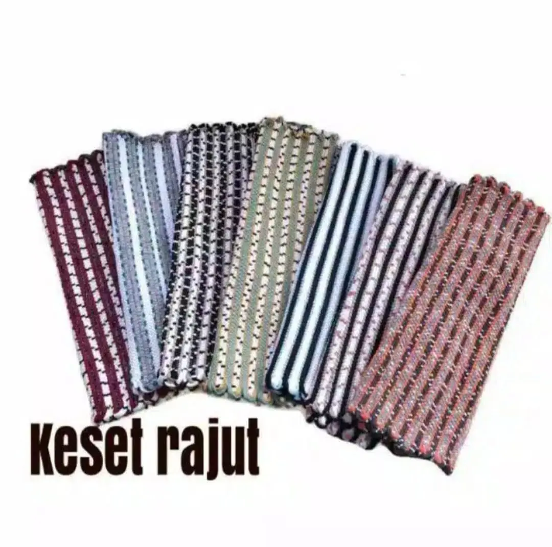 Keset Tenun - Keset Anyam Rajut Premium - Keset Alas Kaki Tebal - Keset Kamar Mandi Anti Slip - 55x45 Cm Kain