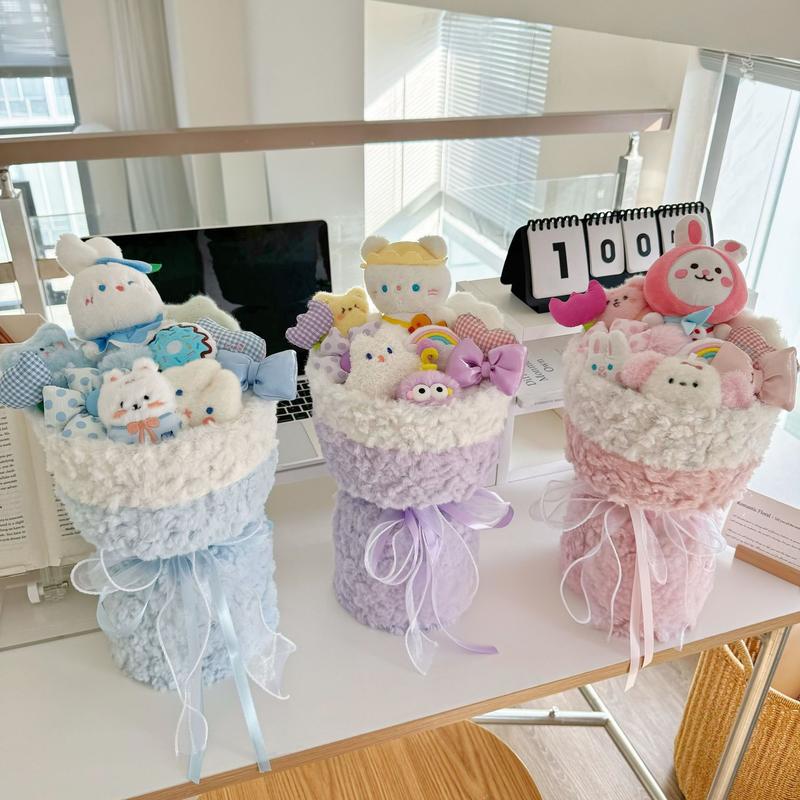 Bó hoa Gấu bông Sinh Nhật - Quà tặng Dễ thương kèm túi thiệp cao cấp, dáng đứng phù hợp để bàn trang trí, vài nhung mềm cao cấp,