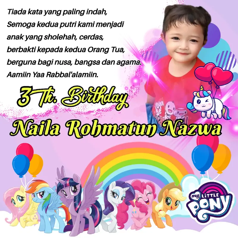 Stiker Ulang Tahun Anak (Isi 50 Lembar) Free Request Foto 0