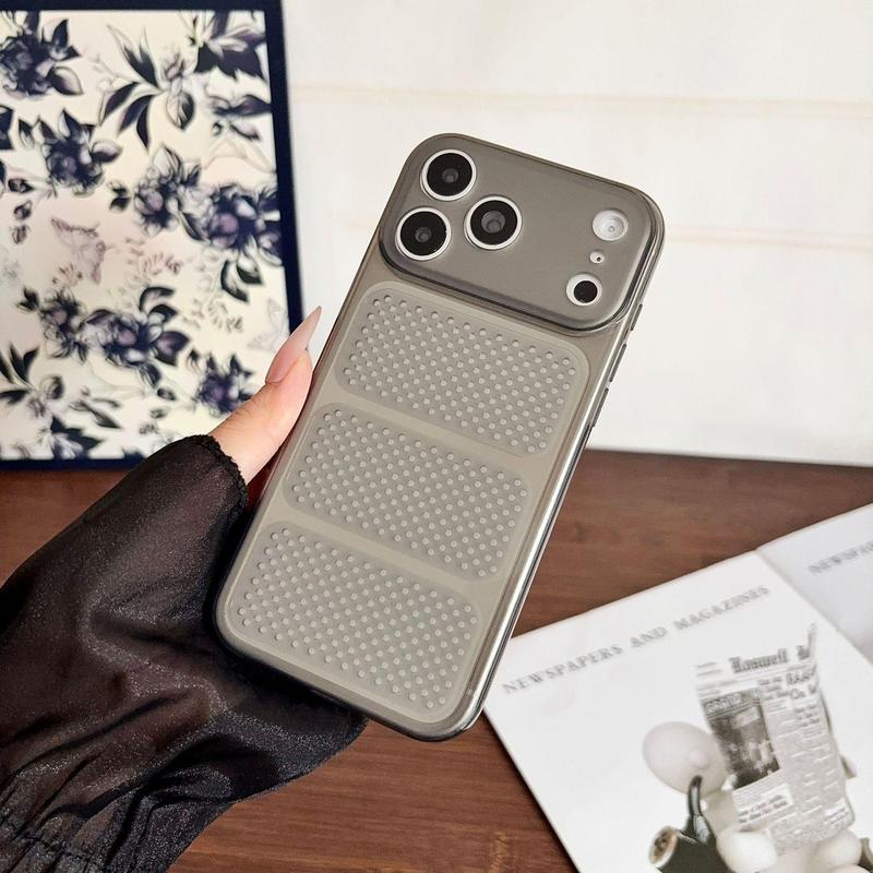 Chất liệu cao cấp chống vàng hóa kháng vết bẩn cảm giác thân thiện với da.Ốp lưng điện thoại TPU thoáng mát tản nhiệt với 500 lỗ thông gió Bao toàn thân phù hợp iPhone 17 16 15 14 13 12 11 8 7  PLUS mini air