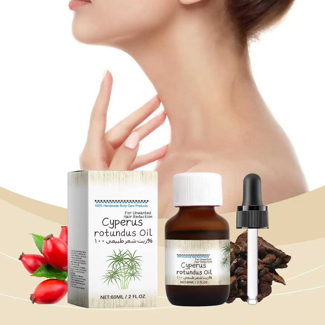 Cyperi Rhizome Hair Removal Oil:Gentle Plant Oil Care for Smooth Skin