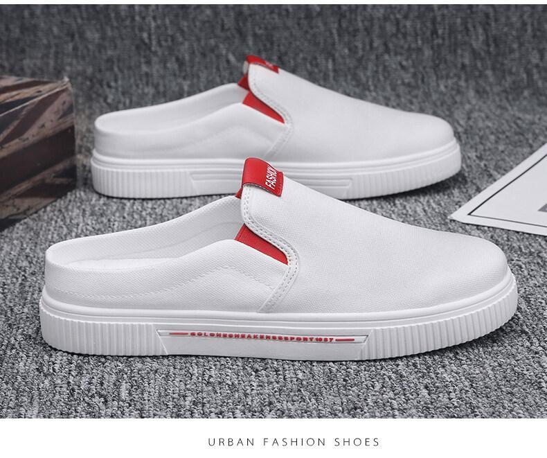Product Introduction of 2023 New [COD] [Free Shipping] [Spot] Men's New Canvas Half Drag Low-Top Sneakers Casual Shoes Sports Canvas Shoes 22