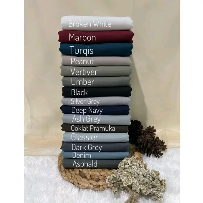 Hijab Segi Empat Paris Premium Amour Original - Katun Mikro Korea 110x110cm - Warna Pilih Sendiri - Voal, Square, Kotak, Muslim, Kerudung, Wanita 3