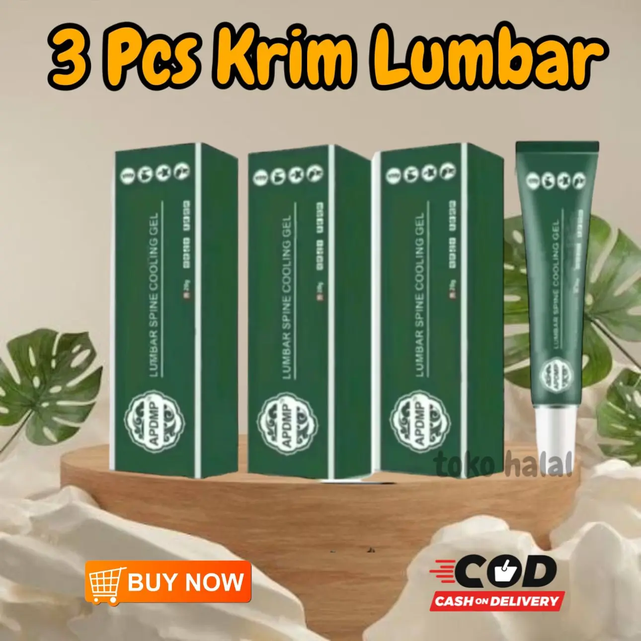 Promo 3 Pcs Krim Lumbar APDMP Lumbar Cold Compress Gel Krim Rematik nyeri sendi encok keram kebas