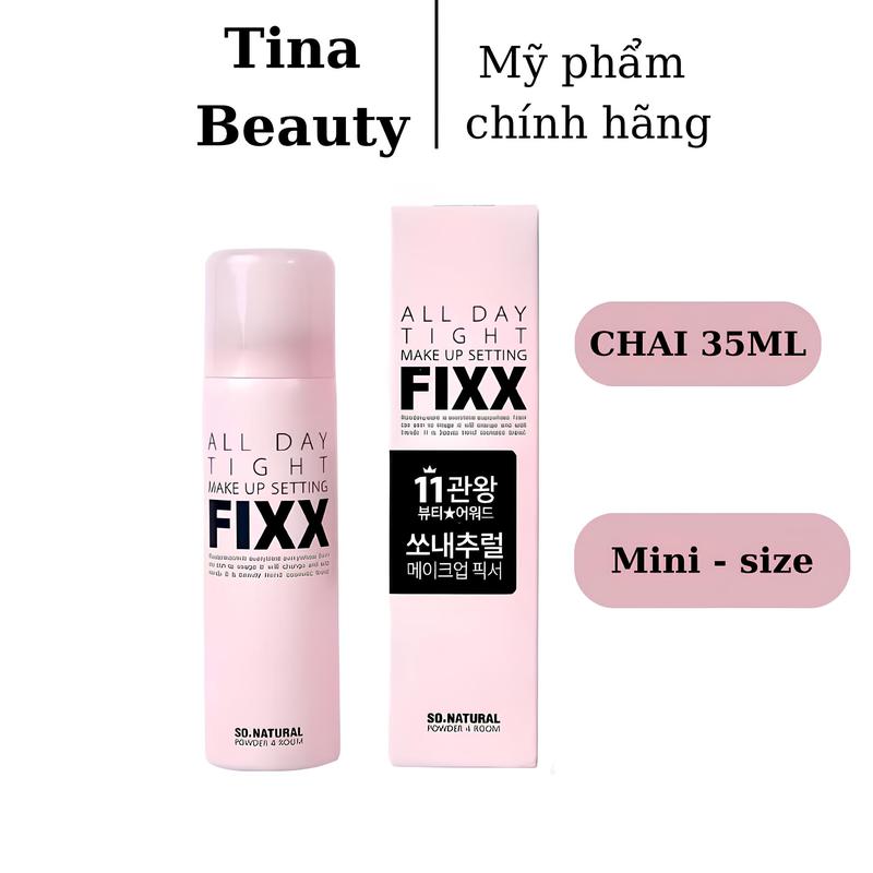 35ml-mini Xịt Khóa Nền Fixx Hồng Make Up Toàn Diện So Natural 35ml Hàng Nhập Khẩu Tem Phụ