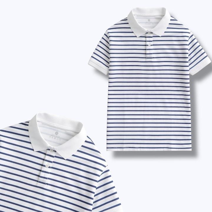 Áo Thun Polo Nam SangStyles Cổ Ngắn Tay Kẻ Sọc Ngang Chất Vải Cotton Dầy Mềm Menswear Shirt 2