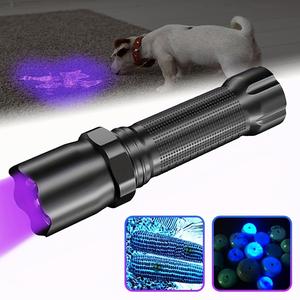 Linterna UV de 395nm, Mini antorcha recargable por USB, Lámpara portátil multifuncional, Eliminación de manchas de orina de mascotas, Limpieza de alfombras