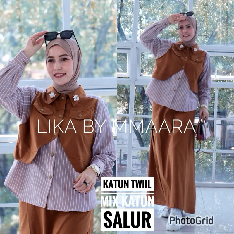 Mmaayra-Lika By Mmaayra-Setelan kemeja dan rok bomber