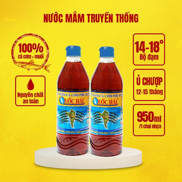  Nước Mắm Phú Quốc Quốc Hải - Combo 2 Chai Kho Nắp Xanh 950ml 