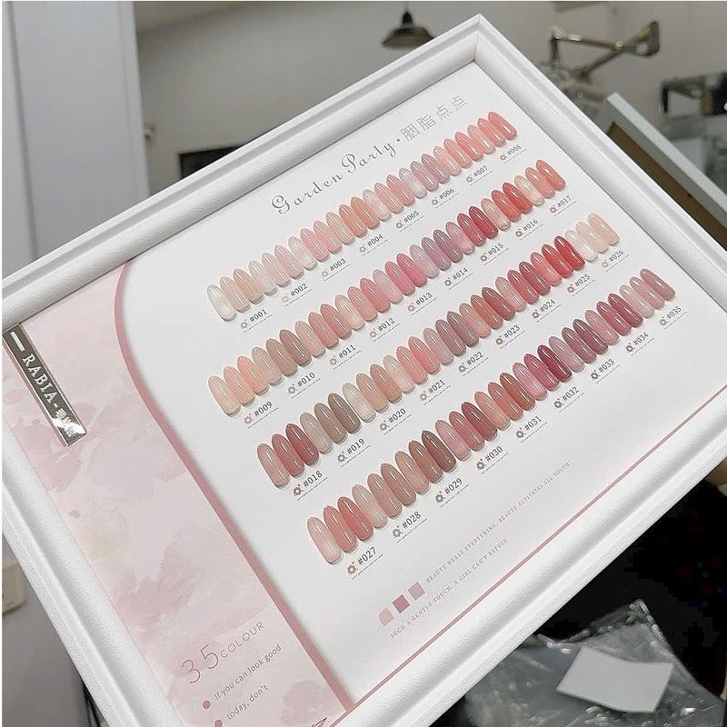 Set Sơn Gel Thạch Đục Rabia 35 Màu Cao Cấp - Chất Sơn Đặc Mướt - Kèm Bảng Màu