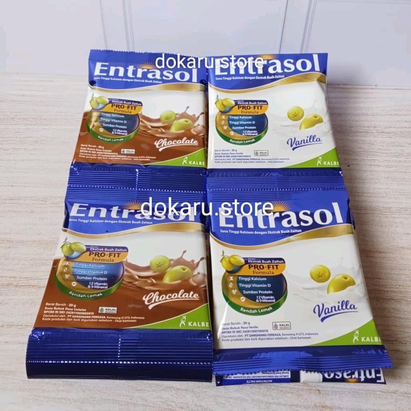 Susu Entrasol Renceng (isi 10 sachet) Tinggi Kalsium & Tinggi Vitamin D ...