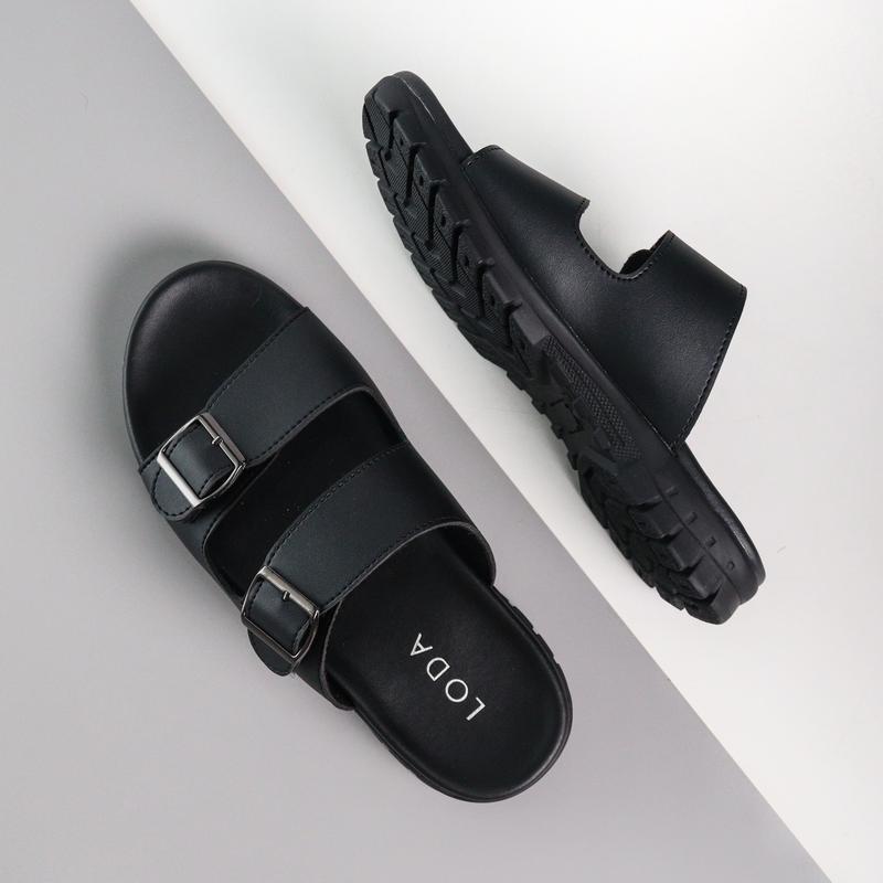 LODA - LD-01 Black Sandal Slide Kulit Pria Best Seller 3