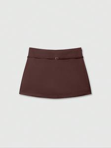 Pantalones tipo falda para mujer de moda, color sólido simple con cinturón y cremallera, forro de seguridad, corte ajustado, media falda, perfectos para vacaciones, hogar, citas diarias y viajes