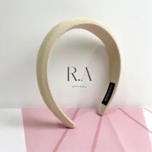 Bando Kain Busa Tebal Wanita Korea Headband Cloud Polos Bando Nagita Lebar Empuk Bandana Lembut Warna Pastel Hair Band Korean