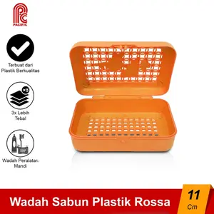 Pacific Tempat Sabun Mandi Engsel Plastik 1 Pcs Rossa Soap Container Wadah Sabun Batang Pac-Rossa Varian Warna