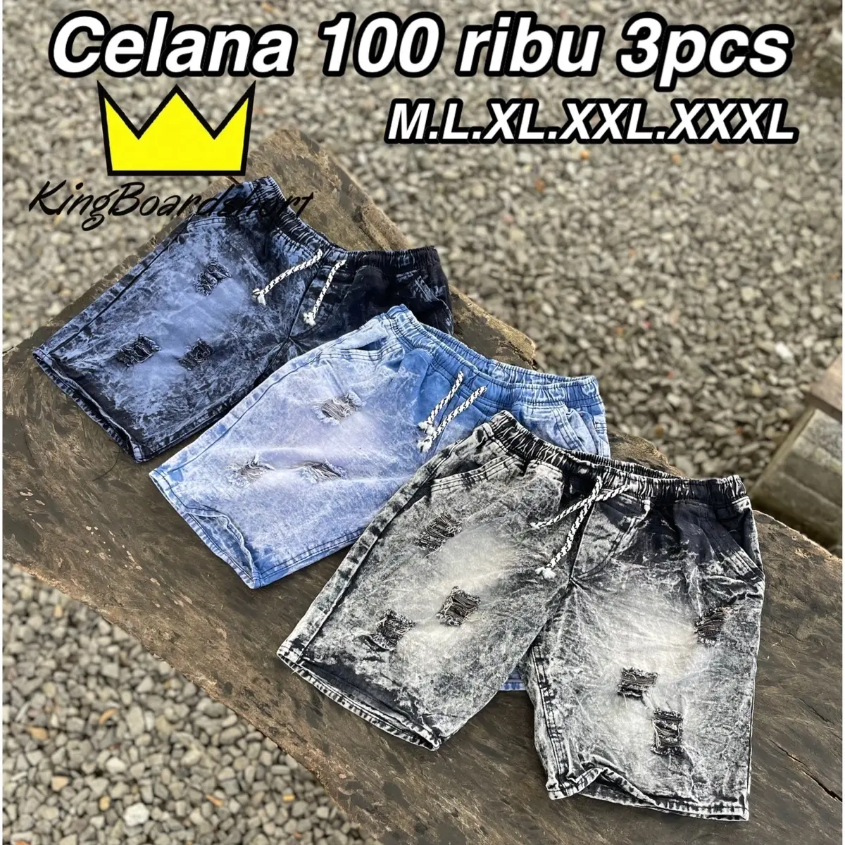 100 RIBU DAPET 3 PCS CELANA PENDEK PRIA DEWASA CELANA PRIA MODEL SOBEK DISTRO SANTAI TERLARIS  Surfing Cowok