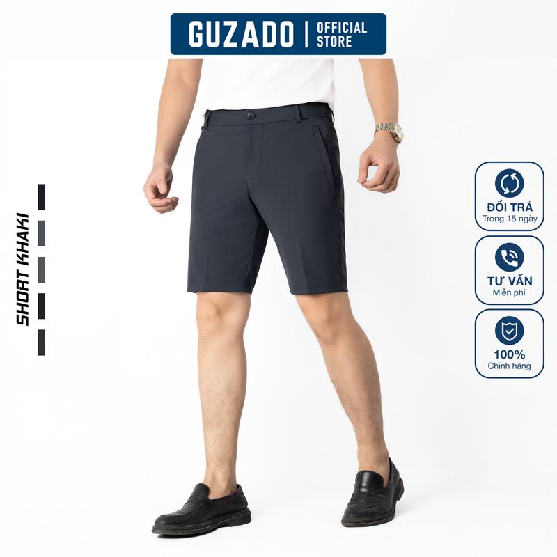 Quần Short Nam GUZADO Form Âu Chất Vải KAKI Lạnh Thời Trang Trẻ Trung Lịch Lãm MSR2518