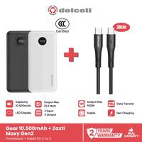 Gambar Delcell Bundling Powerbank Gear 10500mAh Fast Charging QC PD 18W + Kabel Maxy Type C to C 100W 30cm - Putih dari Delcell store Kota Administrasi Jakarta Pusat 1 Tokopedia
