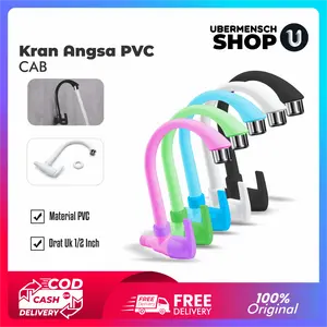 [US] Kran Angsa Model Engkol PVC Drat 1/2 Inch / Keran Cuci Piring Plastik Model Angsa Warna - Warni Material PVC