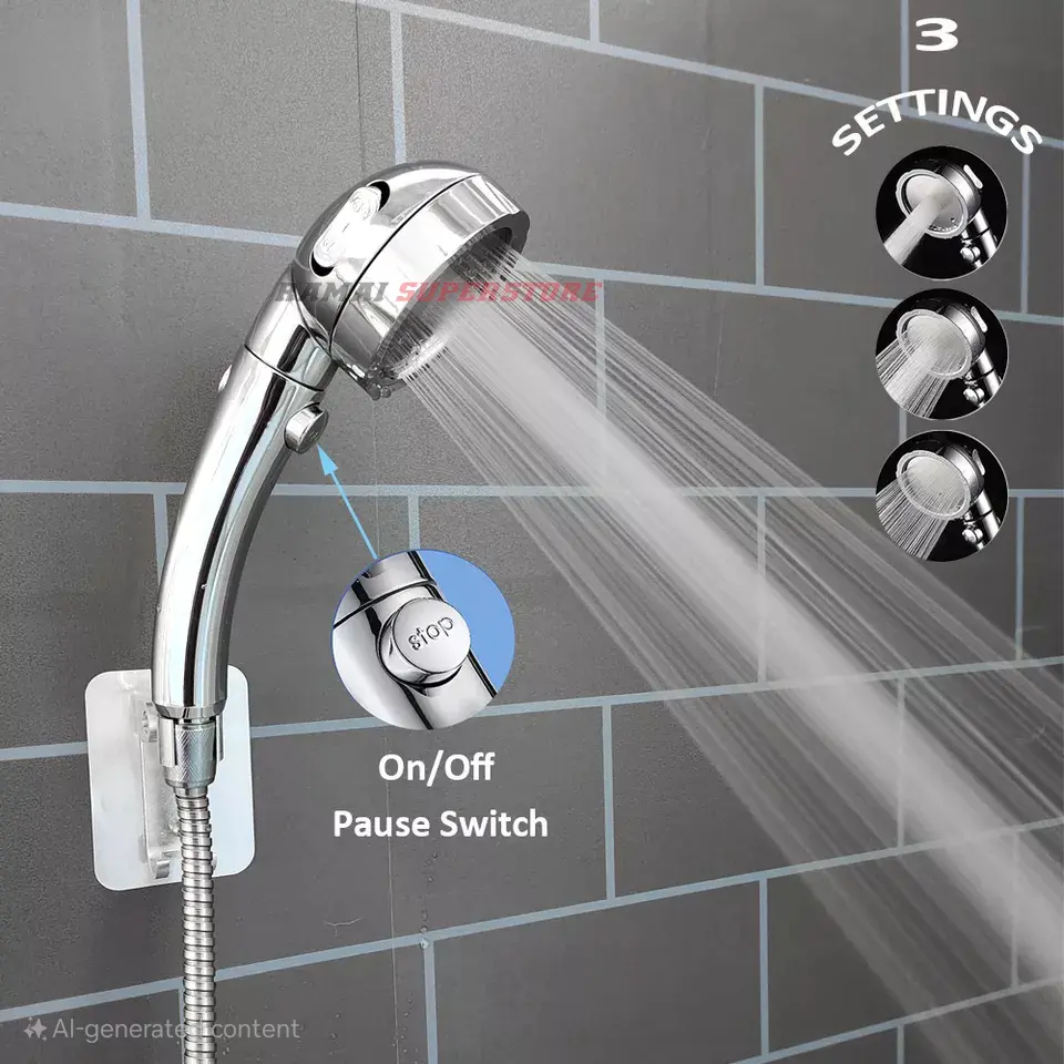 Kepala Shower Mandi Rotating With 3 Mode Pressure