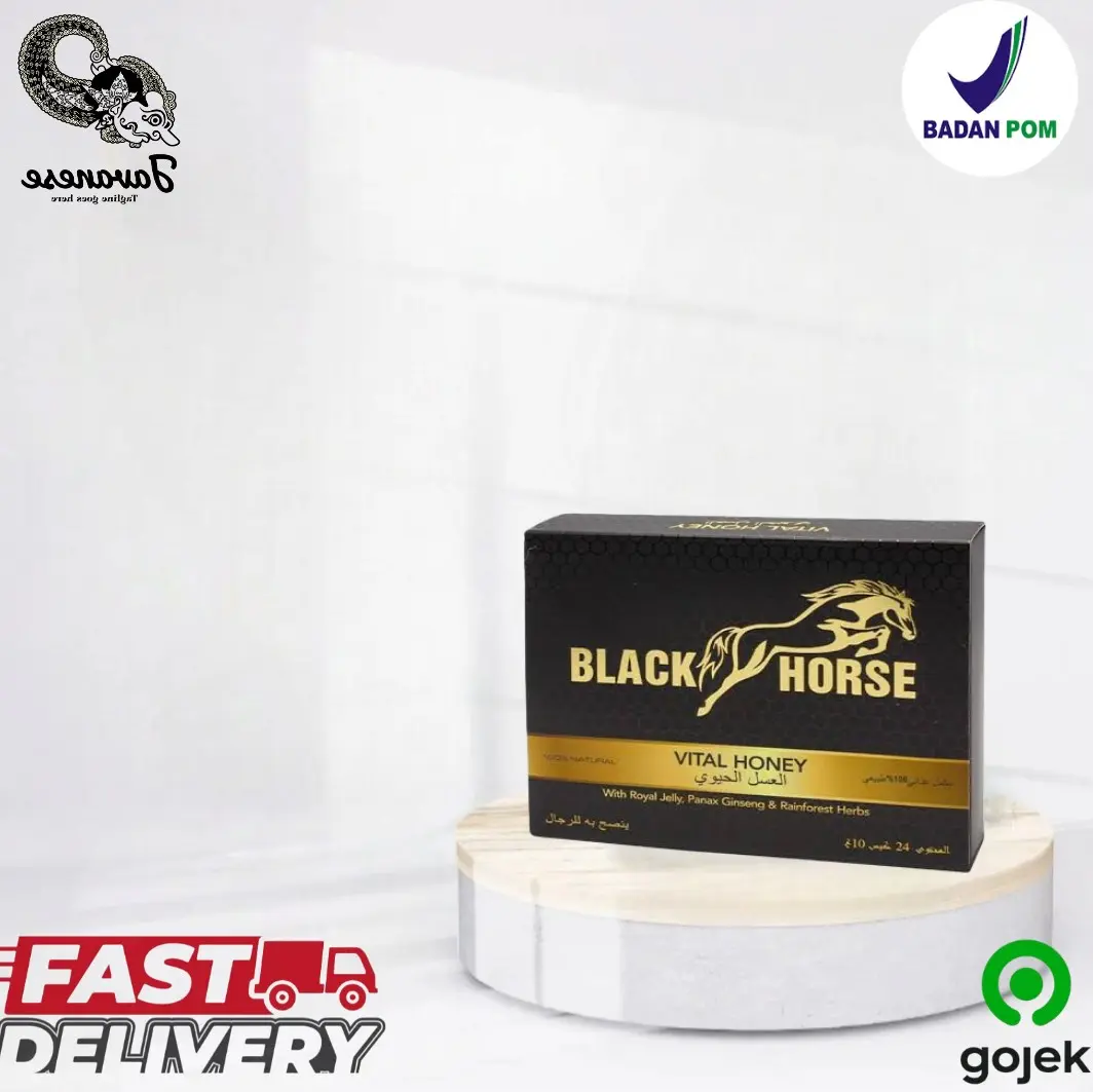 MADU HERBAL BLACK HORSE VITAL HONEY MADU ASLI ORIGINAL 1 BOX