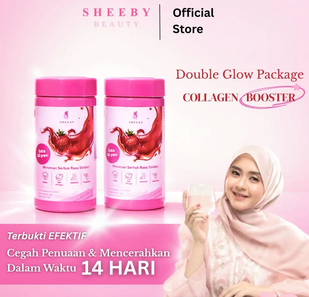 Sheeby Collagen Drink Booster - 2 BOX - Extra 30gr | Minuman Collagen Drink, Vitamin C, Fish Collagen | Membantu Mencerahkan, Melembapkan, dan Menjaga Elastisitas Kulit