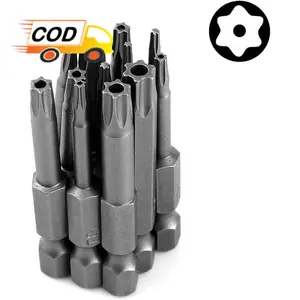 Kepala Obeng Bintang Torx Set 12 PCS T5, T6, T7, T8, T9, T10, T15, T20, T25, T27, T30, T40 1/4 Inch