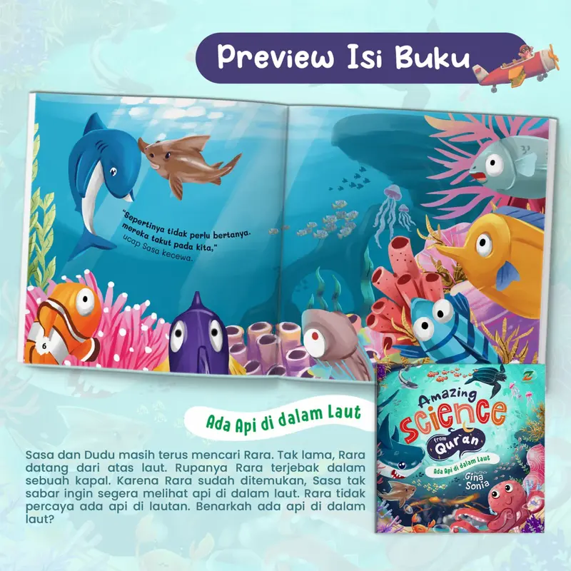 Buku Cerita Hewan Bergambar Serial Amazing Science Sains From Qur'an Keajaiban Laut dalam quran anak usia  4 tahun PAUD TK  Ziyadbooks Official 5