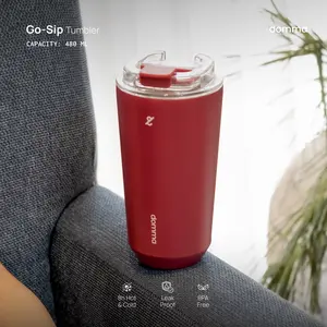 [Domma] 480 ml Go-Sip Tumbler Double Wall Stainless Steel Insulated Water Bottle Botol Minum Thermos Kopi Teh Mug Vacuum