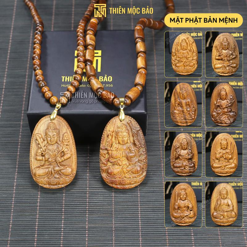  Mặt Phật Bản Mệnh gỗ Bách Xanh Mộc Châu theo tuổi 12 con giáp – Vòng cổ gỗ thơm tự nhiên bình an tài lộc - Mặt Dây chuyền 8 Phật Bản Mệnh Quan Âm Di Lặc Phật A Di Đà Thiện-Ác Phân Tranh Thánh Giá | Thiên Mộc Bảo 