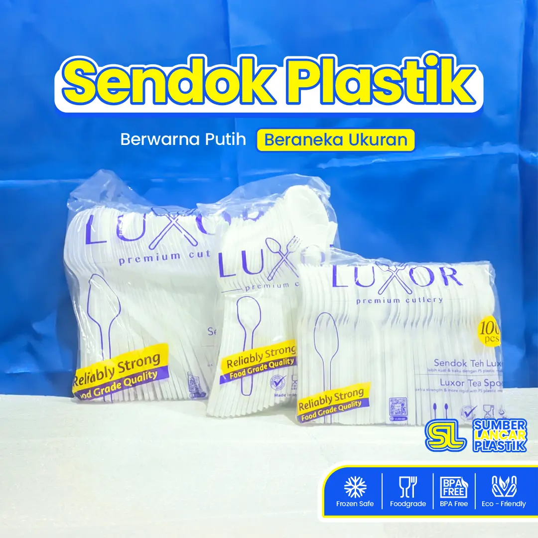 LUXOR Sendok Plastik [ANEKA UKURAN] Food Grade Premium Murah | Sendok Makan | Sendok Teh | Sendok Es