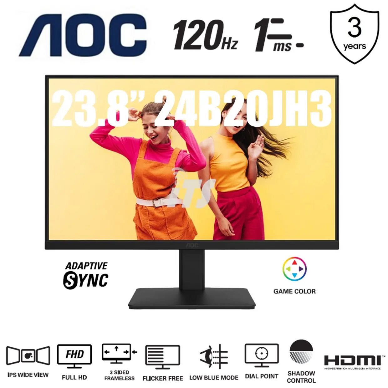 AOC 23.8" 24B2H2 IPS 4ms / 24B20JH2 IPS 8ms 100Hz / 24B20JH3 IPS 1ms 120Hz Monitor