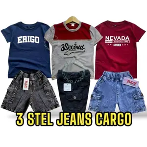 PROMO 3 Pasang Kaos Celana Jeans Cargo Baju Anak Laki Laki Motif Terbaru Random Kualitas Terbaik Harga Terjangkau Fashion untuk Gaya Anak Setelan set tung Jersey mobil Joger panjang Jogger trendy motif 01 ukuran l usia 6th-7th 8-9 tahun