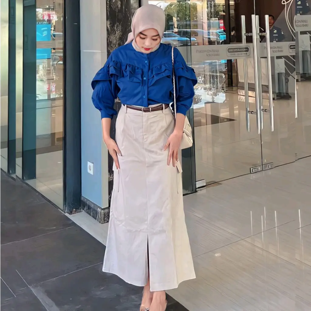 Cargo Skirt / Rok cargo Belah depan / Rok Cargo Span belah depan