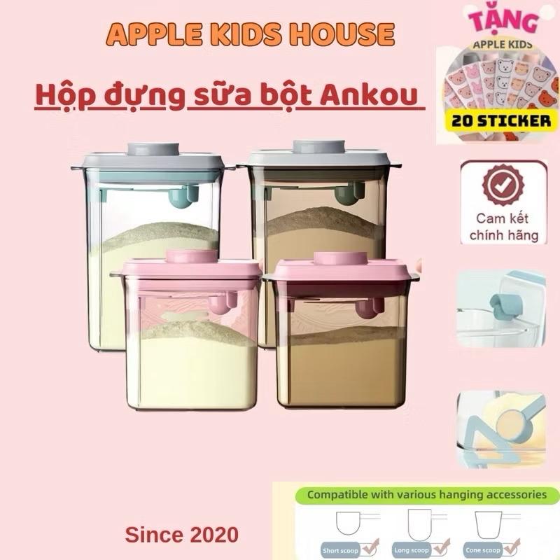( TẶNG 20 Sticker) Hộp đựng sữa ANKOU hút chân không bảo quản sữa chống ẩm 1L 1,7L và 2,3L Hộp đựng sữa ANKOU nắp hồng nắp ghi đủ size